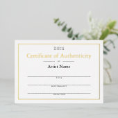 Personalisiert Foil Certificate of Authenticity Ar Folieneinladung (Stehend vorne)
