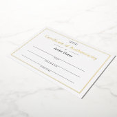 Personalisiert Foil Certificate of Authenticity Ar Folieneinladung (Gedreht)