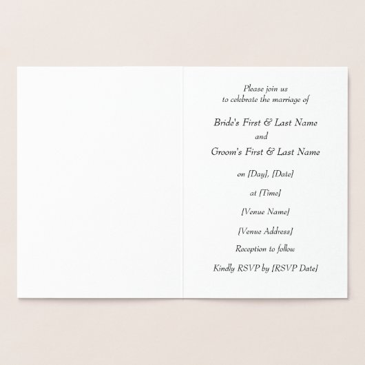 Personalisiert Foil Wedding Card Folienkarte (Innenseite)