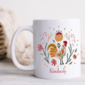 Personalisiert Folk Art Rooster Kaffeetasse