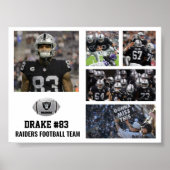 Personalisiert Football 5 Fotocollage Team Poster (Vorne)
