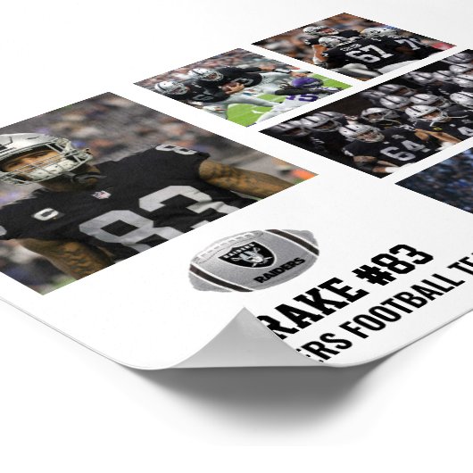 Personalisiert Football 5 Fotocollage Team Poster (Ecke)