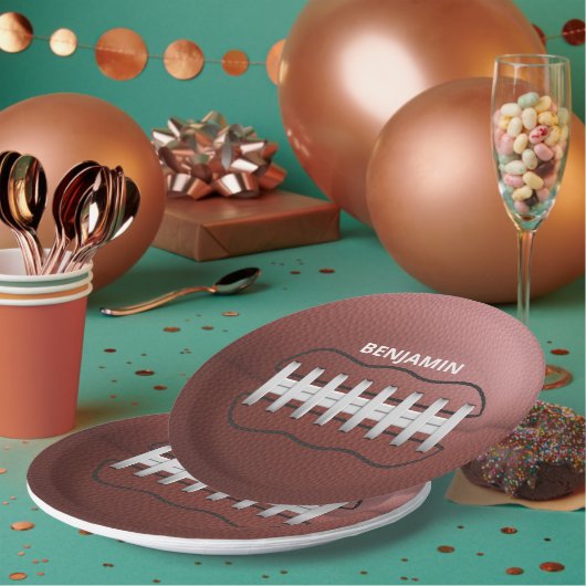 Personalisiert Football 9" Round Paper Teller (Multi)
