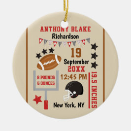 Personalisiert Football Baby Boy Birth Stats Foto Keramik Ornament