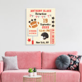 Personalisiert Football Baby Boys Geburtsstunde Leinwanddruck (Insitu (Wohnzimmer))