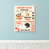 Personalisiert Football Baby Boys Geburtsstunde Leinwanddruck (Insitu (Holzboden))