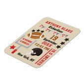 Personalisiert Football Baby Boys Geburtsstunde Magnet (Linke Seite)