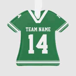 Personalisiert Football Jersey Green Foto Ornament