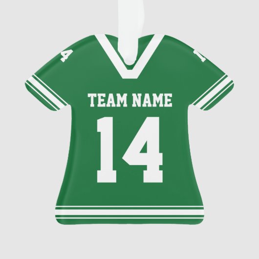 Personalisiert Football Jersey Green Foto Ornament (Vorderseite)