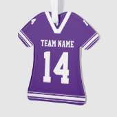 Personalisiert Football Jersey Lila Foto Ornament (Vorderseite)