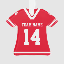 Personalisiert Football Jersey Red Foto Ornament