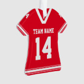Personalisiert Football Jersey Red Foto Ornament (Vorderseite)