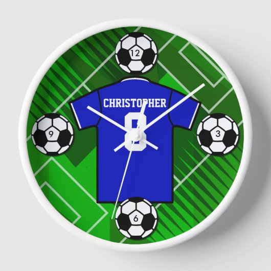 Personalisiert Football Soccer Jersey Wanduhr (Vorderseite)
