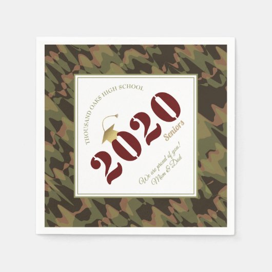 Personalisiert Forest Camouflage Electric Pattern Serviette (Vorderseite)