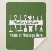 Personalisiert Forest Green Modern Master Gardener Sherpadecke (Vorderseite)