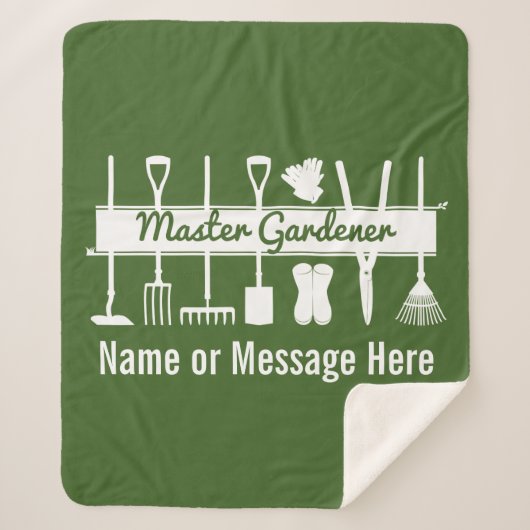 Personalisiert Forest Green Modern Master Gardener Sherpadecke (Vorderseite)