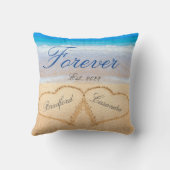 Personalisiert Forever | Herz in Sandhochzeit Kissen (Rückseite)