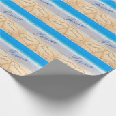 Personalisiert Forever | Herzen in Sand Beach Geschenkpapier (Ecke)