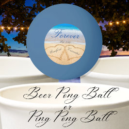 Personalisiert Forever | Herzen in Sand Tischtennisball