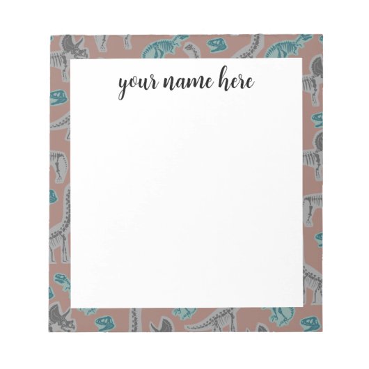 Personalisiert Fossilisierte Dinosaurier Notepad Notizblock (Vorderseite)