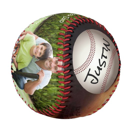 Personalisiert Foto Baseball (Schrägansicht)
