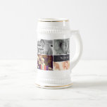 Personalisiert, Foto-Collage Bierstein Bierglas<br><div class="desc">Dieses Design basiert auf einem Reisetug, den ich vor Jahren für meinen Mann entworfen habe, als wir unser erstes Kind hatten. Ich wollte ihm, uns mit ihm zu bringen, dass er durch dieses Sondergeschenk an uns erinnert werden sollte. Personalisieren Sie diese stein Foto Collage für Ihren eigenen Vater! Passen Sie...</div>