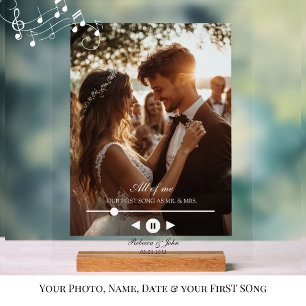 Personalisiert, Foto, erstes Lied, Hochzeitssymbol Acrylschild