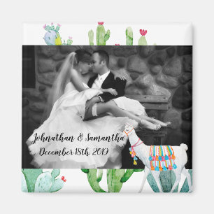 Personalisiert Foto Magnet Boho Llama Bohemischer