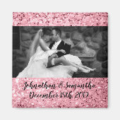 Personalisiert Foto Magnet Rose Gold Glitzer (Vorne)