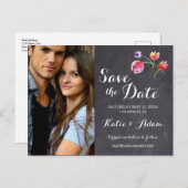 Personalisiert, Foto Save the Date, rustikal Ankündigungspostkarte (Vorne/Hinten)