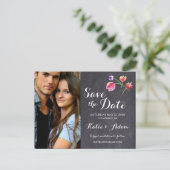 Personalisiert, Foto Save the Date, rustikal Ankündigungspostkarte (Stehend Vorderseite)