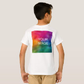 Personalisiert Foto Text Doppelseitige Kinderspiel T-Shirt (Schwarz voll)