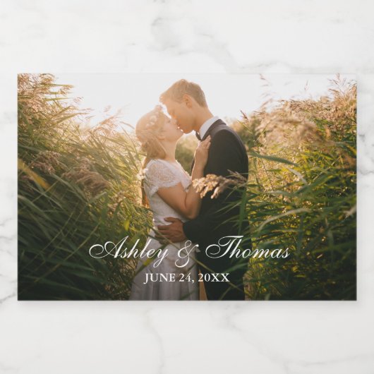 Personalisiert Foto Wedding Mini Schaumweinetikett (Einzelnes Label)
