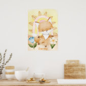 Personalisiert Fox Baby Animals Boho Rainbow Poster (Küche)