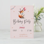 Personalisiert Fox Geburtstagsparty Einladungen (Stehend Vorderseite)