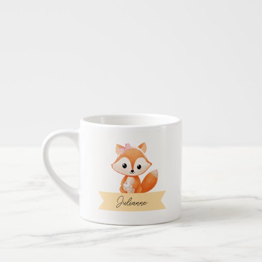 Personalisiert Fox-Kinder Espressotasse (Links)