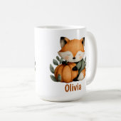 Personalisiert Fox Pumpkin Halloween Design Kaffeetasse (VorderseiteRechts)