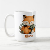 Personalisiert Fox Pumpkin Halloween Design Kaffeetasse (Links)