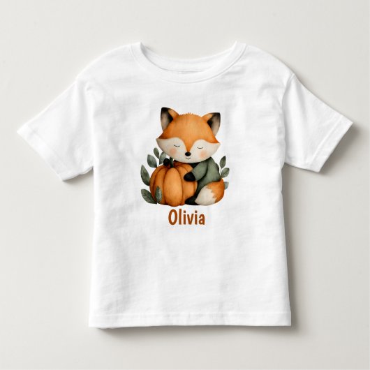 Personalisiert Fox Pumpkin Halloween Design Kleinkind T-shirt (Vorderseite)