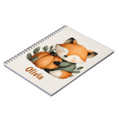 Personalisiert Fox Pumpkin Halloween Design Notizblock (Linke Seite)