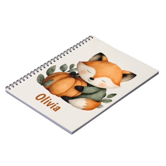 Personalisiert Fox Pumpkin Halloween Design Notizblock (Linke Seite)