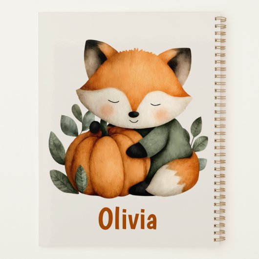 Personalisiert Fox Pumpkin Halloween Design Planer (Rückseite)