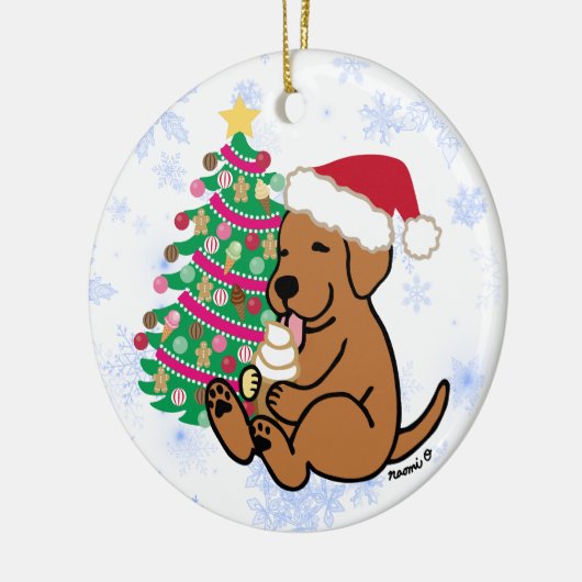 Personalisiert Fox Red Labrador Ice Creme Keramik Ornament (Links)