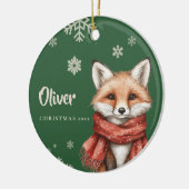 Personalisiert Fox Weihnachtsschmuck mit Schneeflo (Links)