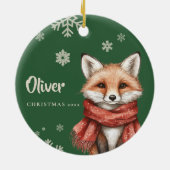 Personalisiert Fox Weihnachtsschmuck mit Schneeflo (Hinten)