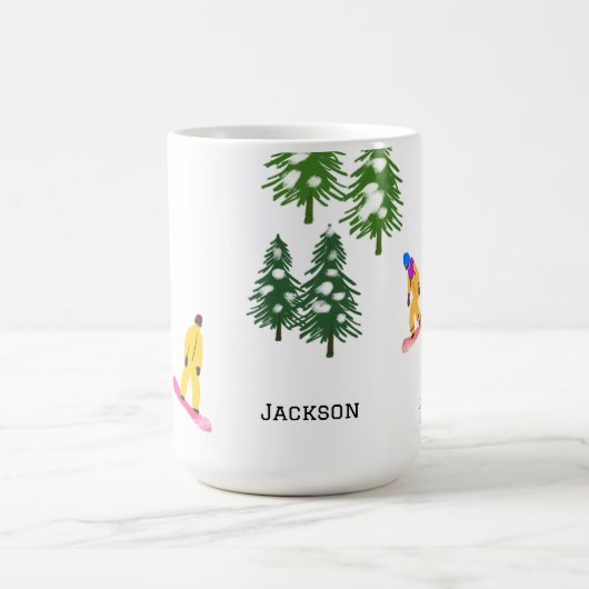 Personalisiert Freeride Snowboarder Snowboarden Kaffeetasse (Mittel)