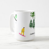 Personalisiert Freeride Snowboarder Snowboarden Kaffeetasse (Vorderseite Links)