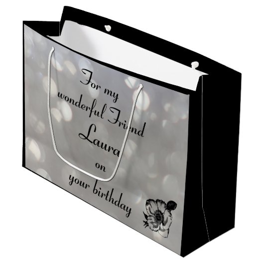 Personalisiert Friend Geburtstag Große Geschenktüte (Vorderseite Schrägansicht)