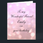 Personalisiert Friend Geburtstag Karte<br><div class="desc">Schöne Personalisierte Glückwunsch zum Geburtstag Friend Grußkarte.</div>
