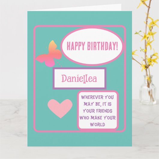 Personalisiert Friend Geburtstagskarte mit Namen Karte (Gelbe Blume)
